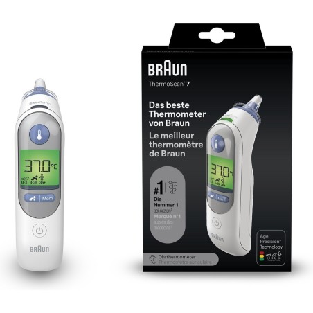 Braun ThermoScan 7 Ear Thermometer - Accurate & Reliable Temperature Measurement (Model 4022167652195)